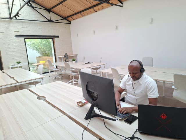 Freelancer focused on their work
