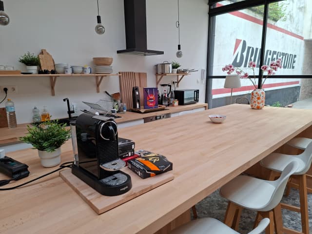 Kitchen area with Nespresso machine