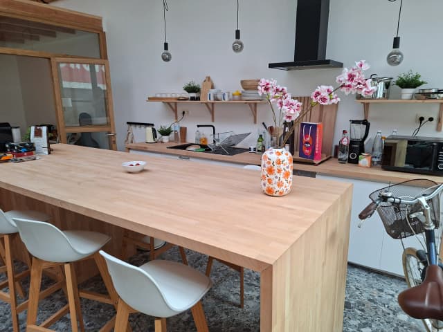 Kitchen island with bar